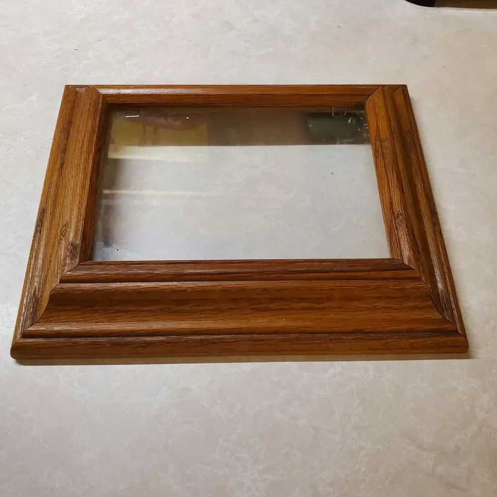 Wooden Frame With Mitered Corner Joints Multi-tiered Molded Edge